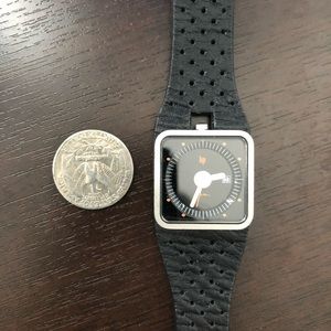 LIP black leather band watch